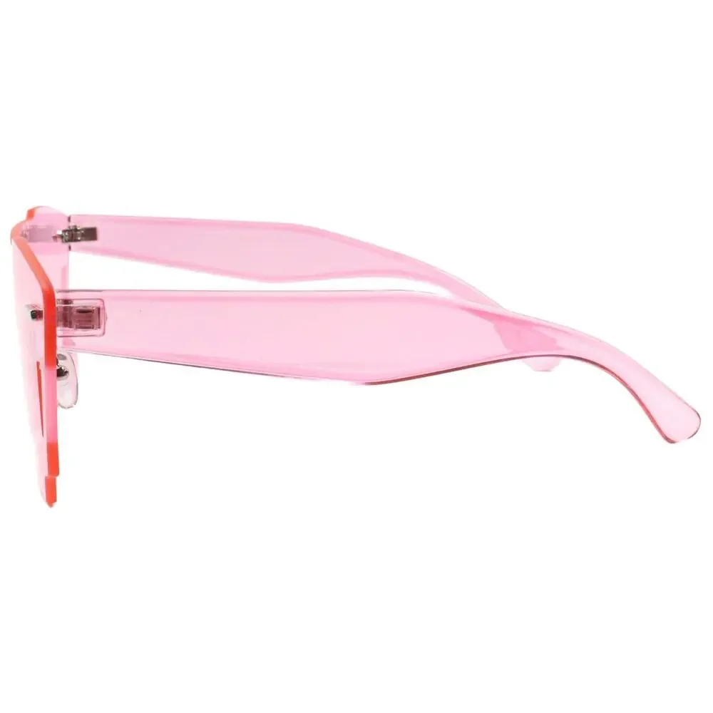 Slick Design Retro Futuristic Mens Womens Unique One Piece Pink Party Sunglasses